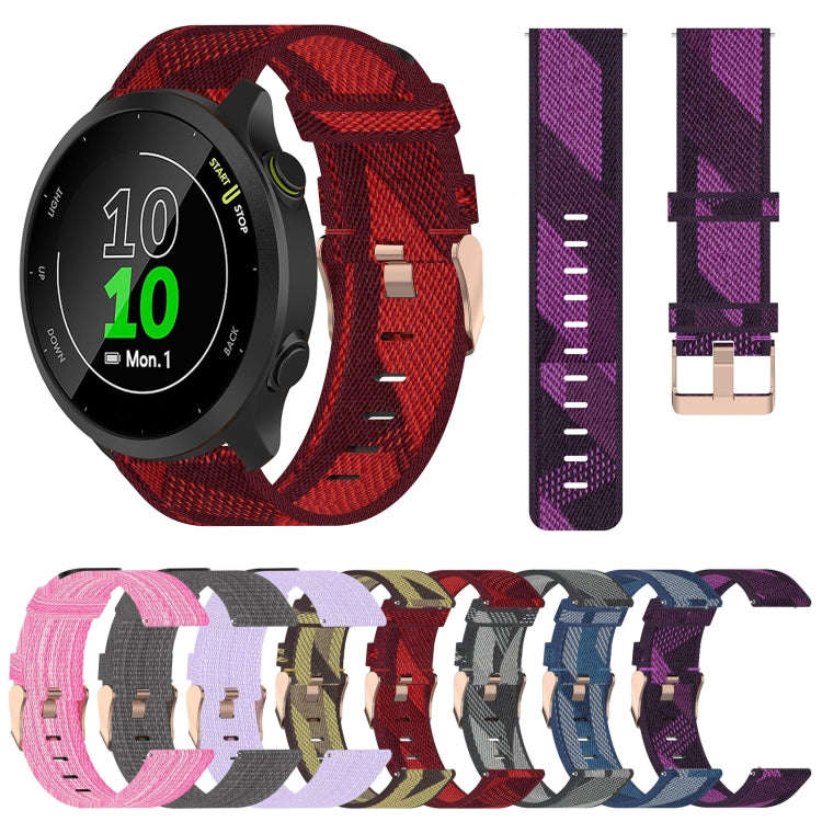 For Garmin Forerunner 158 20mm Nylon Woven Watch Band(Red)