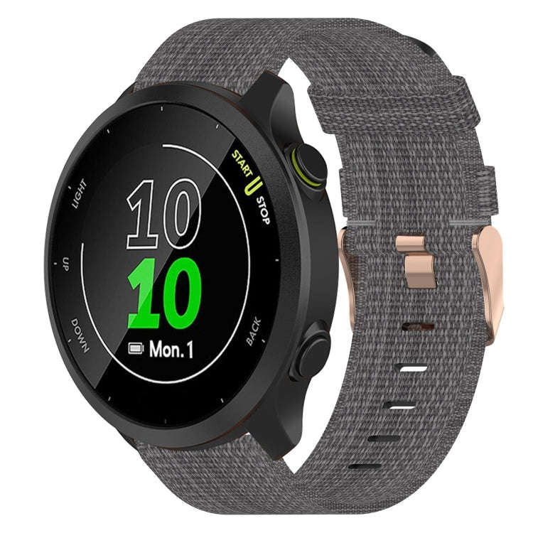 For Garmin Forerunner 55 20mm Nylon Woven Watch Band(Dark Grey)