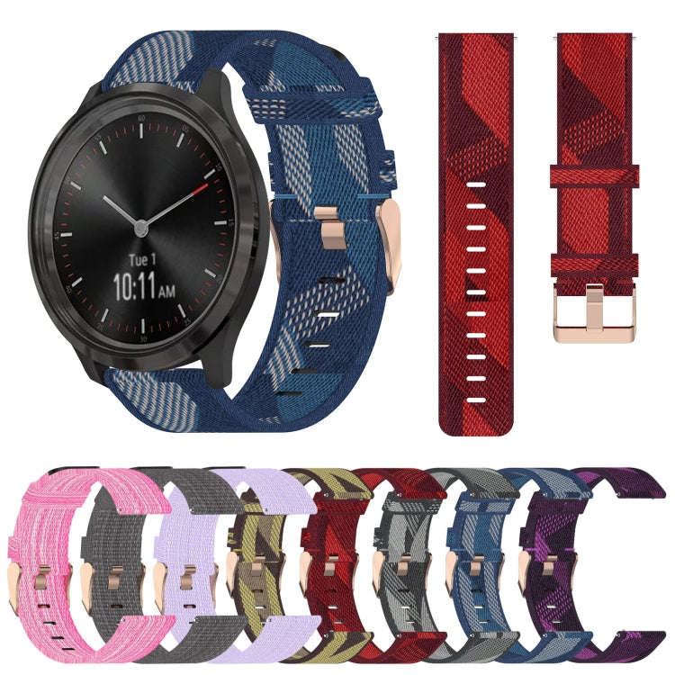 For Garminmove 3 20mm Nylon Woven Watch Band(Blue)
