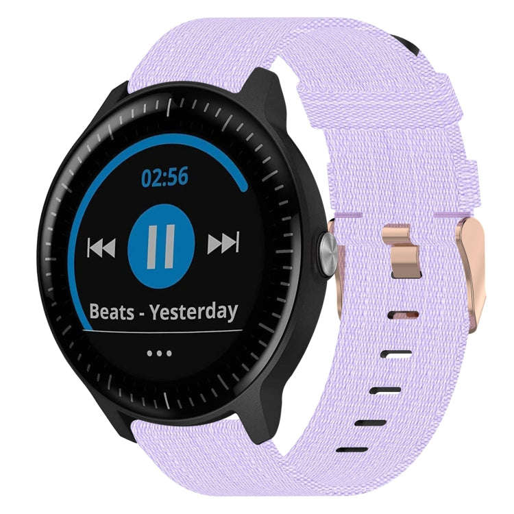 For Garmin Vivoactive3 Music 20mm Nylon Woven Watch Band(Light Purple)