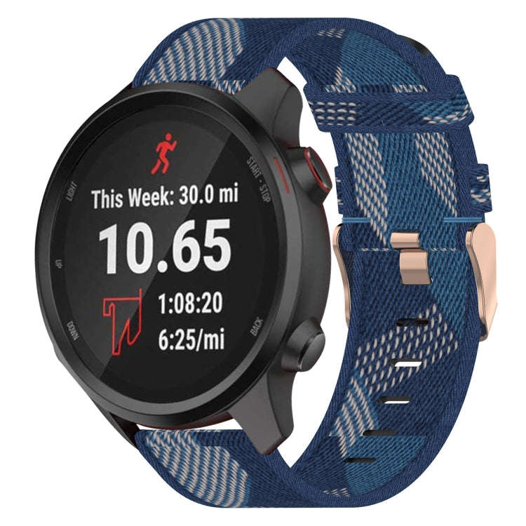 For Garmin Forerunner 245 20mm Nylon Woven Watch Band(Blue)