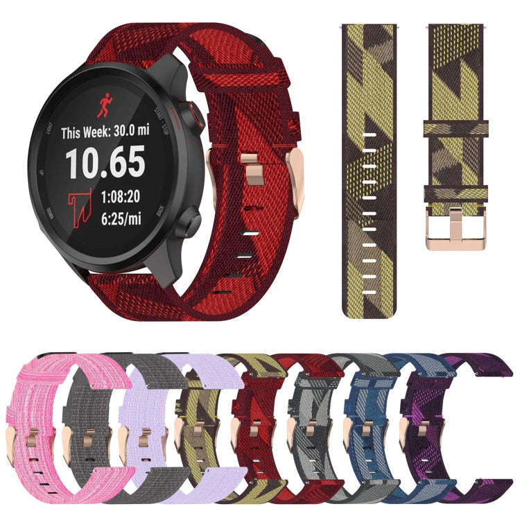 For Garmin Forerunner 245 20mm Nylon Woven Watch Band(Blue)