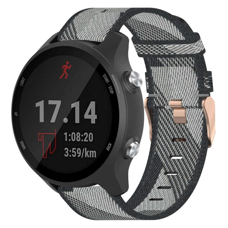 For Garmin Forerunner 245 Music 20mm Nylon Woven Watch Band(Grey)