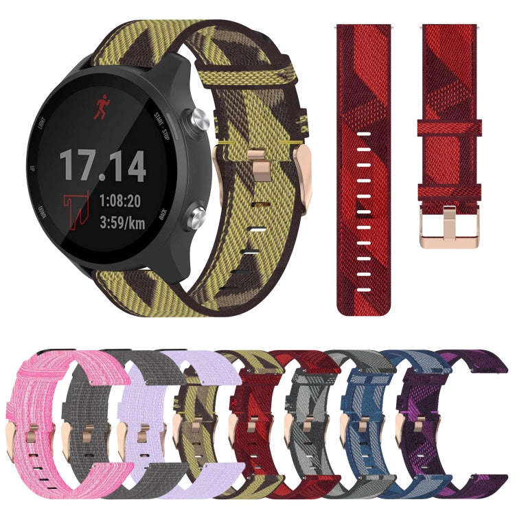 For Garmin Forerunner 245 Music 20mm Nylon Woven Watch Band(Grey)