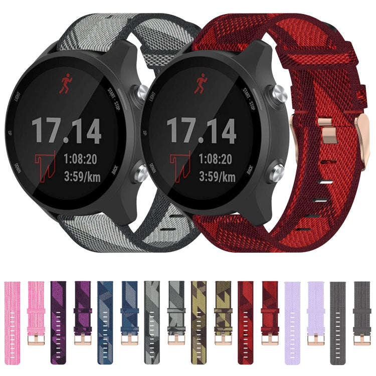 For Garmin Forerunner 245 Music 20mm Nylon Woven Watch Band(Grey)