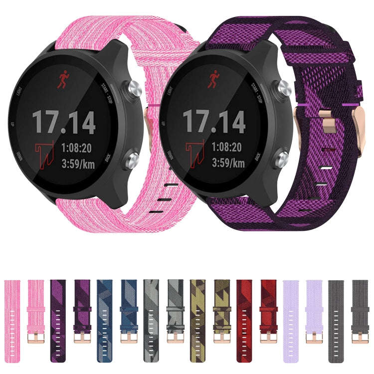 For Garmin Forerunner 645 20mm Nylon Woven Watch Band(Light Purple)