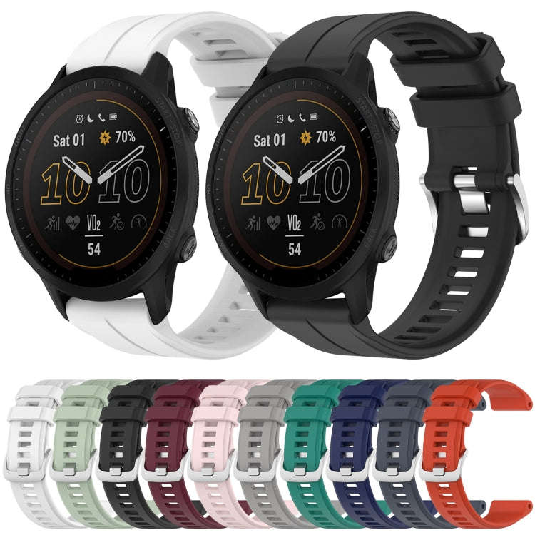 For Garmin Forerunner 955 22mm Solid Color Silicone Watch Band(Grey)