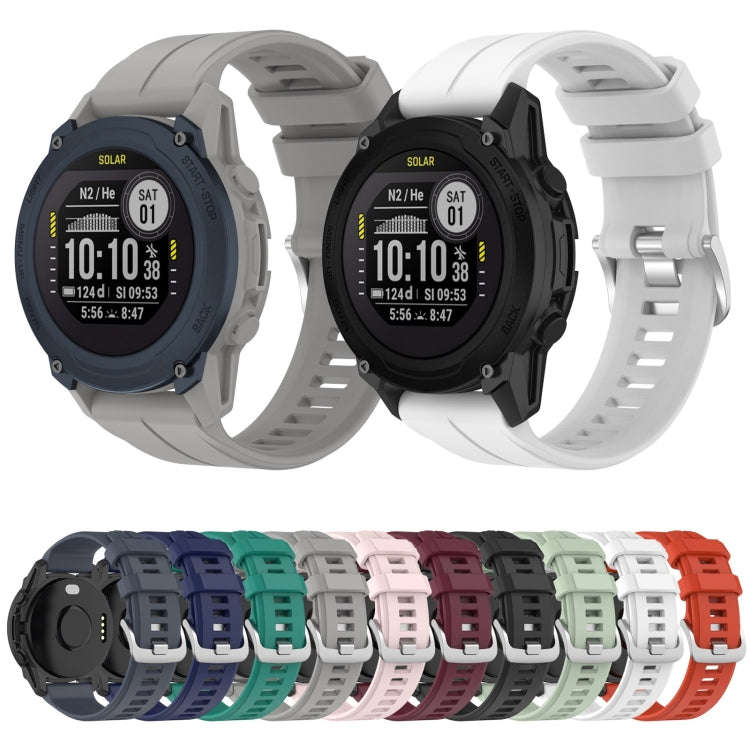 For Garmin Descent G1 22mm Solid Color Silicone Watch Band(Pink)