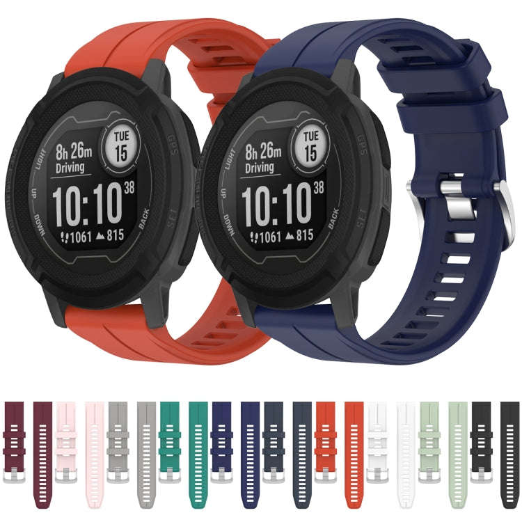 For Garmin Instinct 2 22mm Solid Color Silicone Watch Band(Dark Blue)