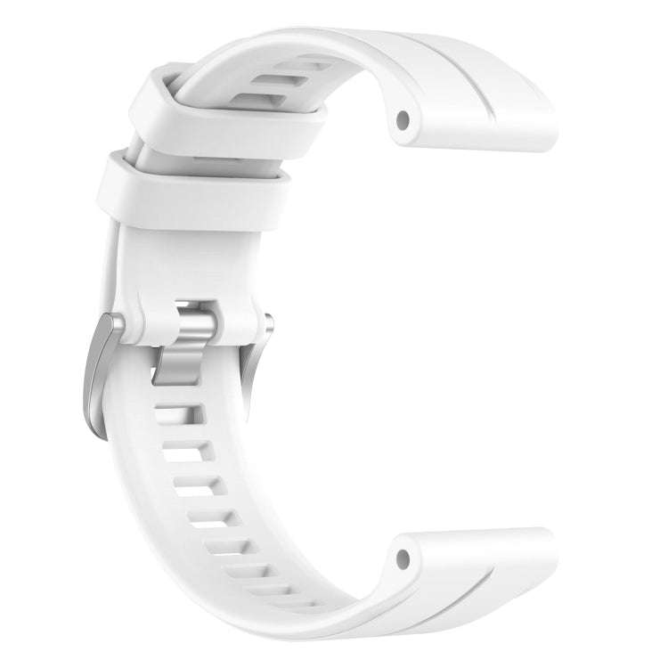 For Garmin Instinct 22mm Solid Color Silicone Watch Band(White)