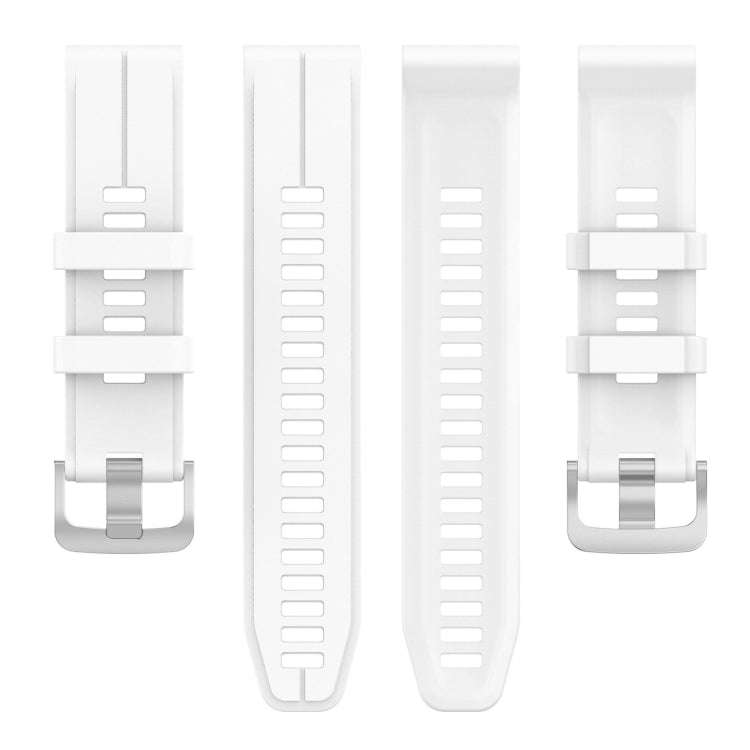 For Garmin Instinct 22mm Solid Color Silicone Watch Band(White)