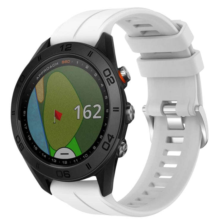 For Garmin Approach S60 22mm Solid Color Silicone Watch Band(White)