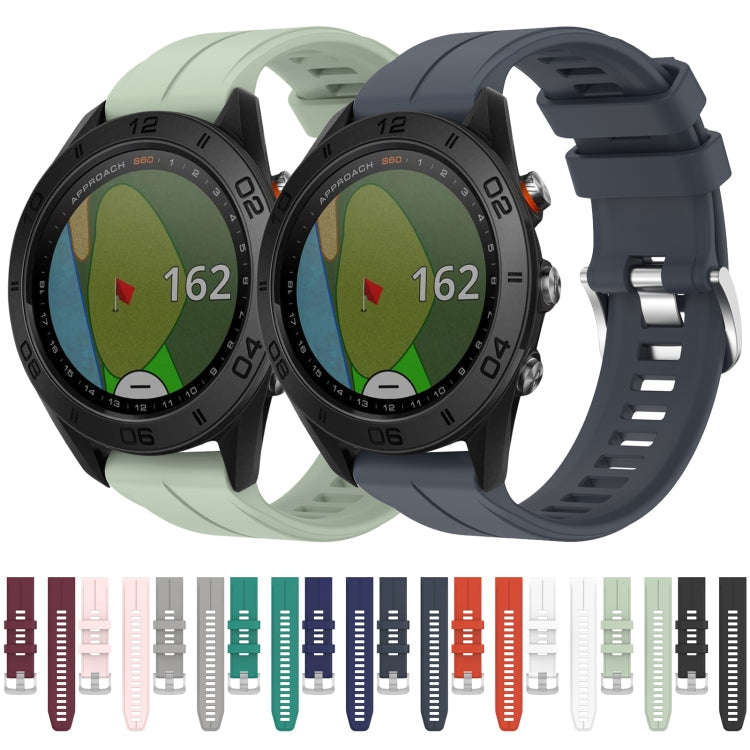For Garmin Approach S60 22mm Solid Color Silicone Watch Band(White)