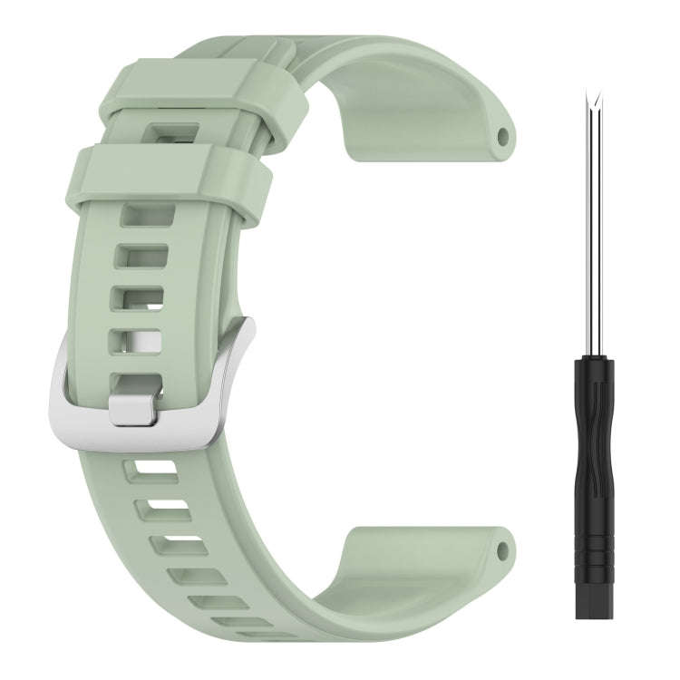 For Garmin Fenix 6 Pro GPS 22mm Solid Color Silicone Watch Band(Light Green)