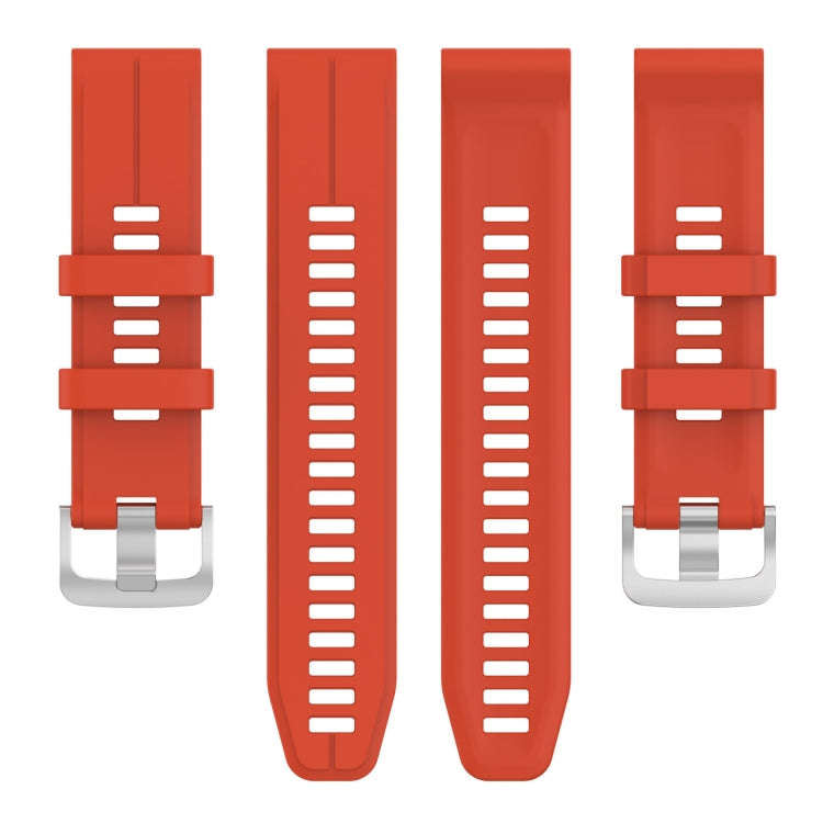 For Garmin Fenix 6 Pro GPS 22mm Solid Color Silicone Watch Band(Red)