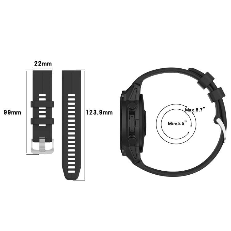 For Garmin Fenix 6 Pro GPS 22mm Solid Color Silicone Watch Band(Red)