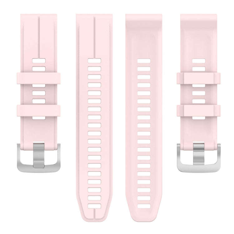 For Garmin Fenix 6 Sapphire GPS 22mm Solid Color Silicone Watch Band(Pink)