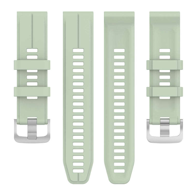 For Garmin Fenix 5 Plus 22mm Solid Color Silicone Watch Band(Light Green)