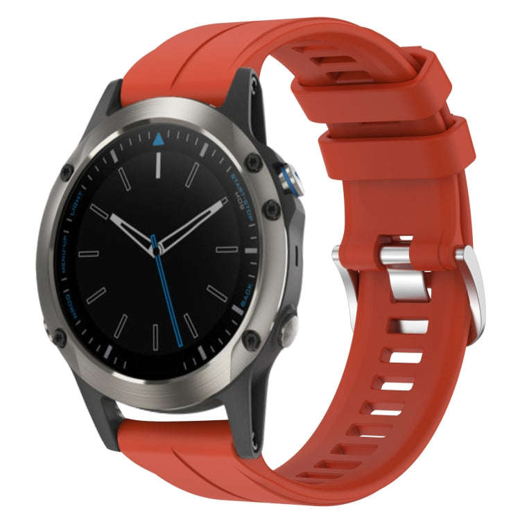 For Garmin Quatix 5 22mm Solid Color Silicone Watch Band(Red)