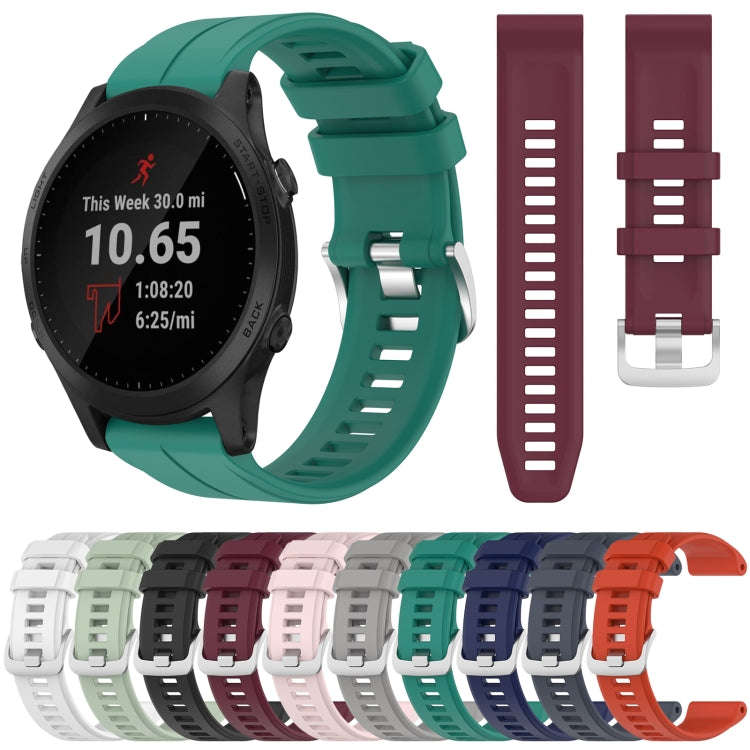 For Garmin Forerunner 945 22mm Solid Color Silicone Watch Band(Burgundy)