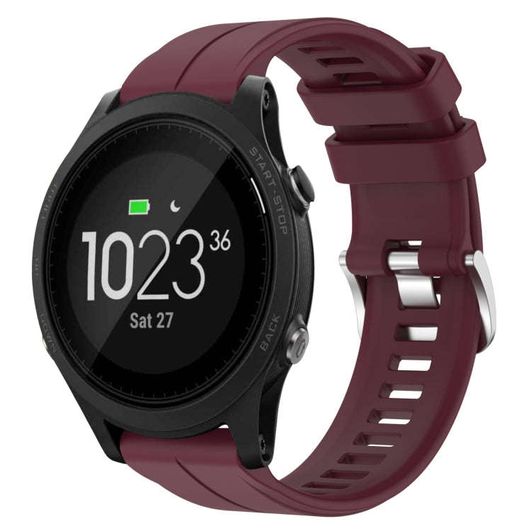 For Garmin Forerunner 935 22mm Solid Color Silicone Watch Band(Burgundy)