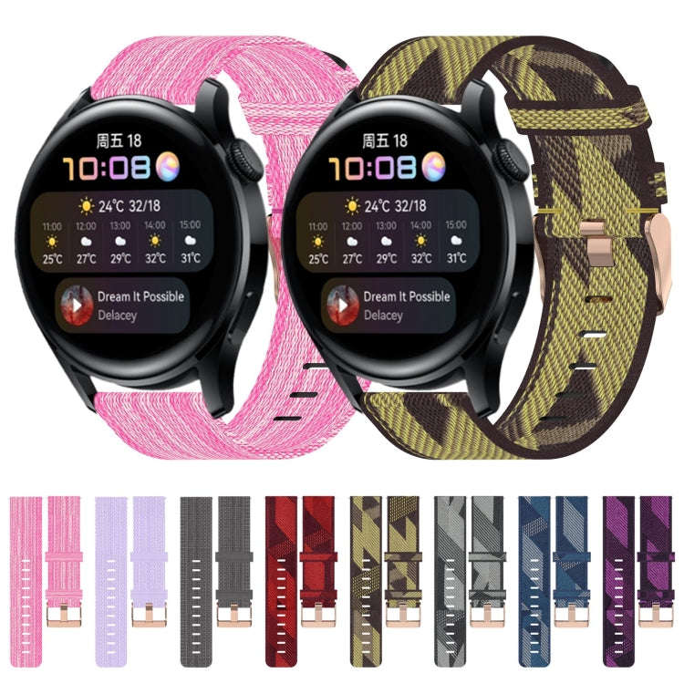 For Huawei Watch 3 22mm Nylon Woven Watch Band(Grey)