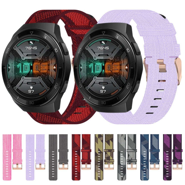 For Huawei Watch GT 2E 22mm Nylon Woven Watch Band(Pink)
