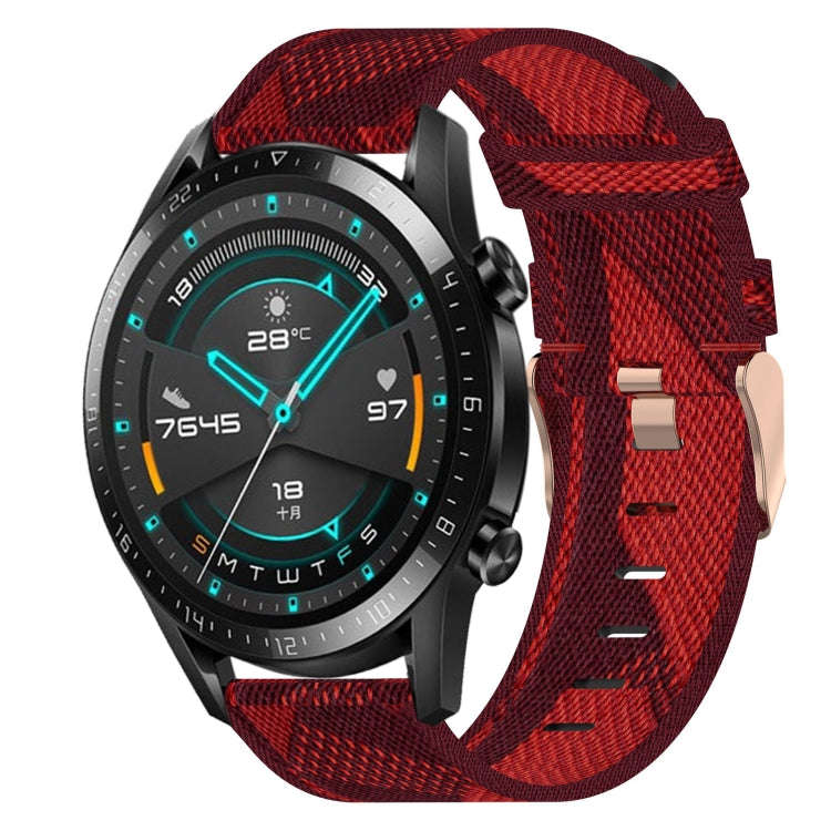 For Huawei GT2 46mm 22mm Nylon Woven Watch Band(Red)