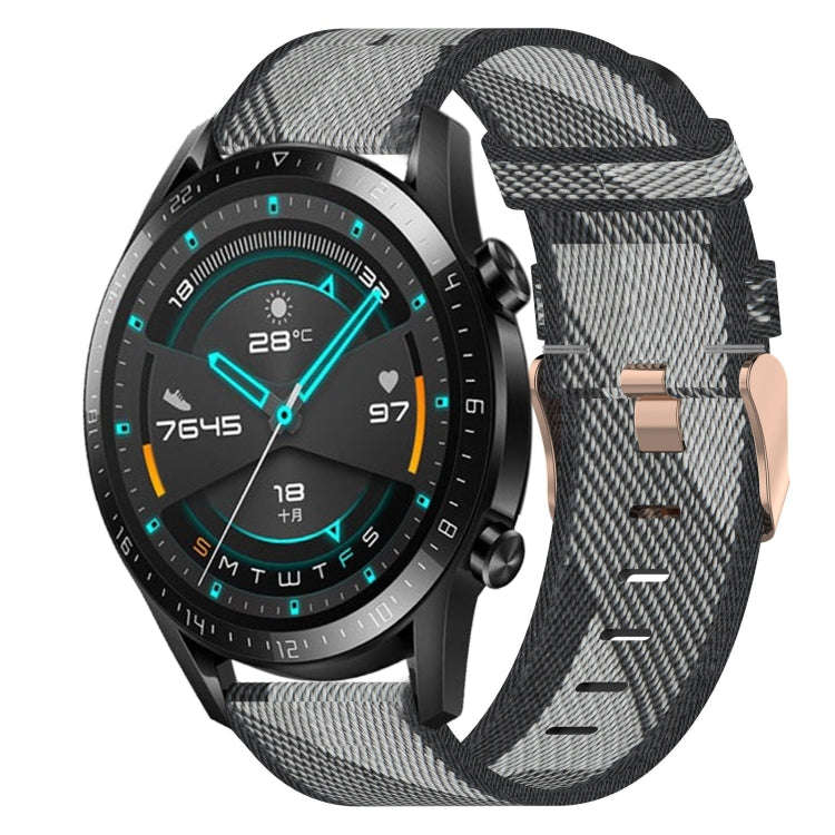 For Huawei GT2 46mm 22mm Nylon Woven Watch Band(Grey)