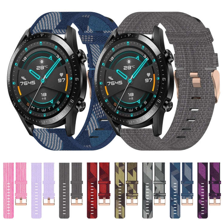 For Huawei GT2 46mm 22mm Nylon Woven Watch Band(Blue)