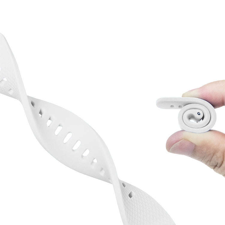 For Samsung Galaxy Watch Active 2 20mm Plaid Solid Color Silicone Watch Band(White)