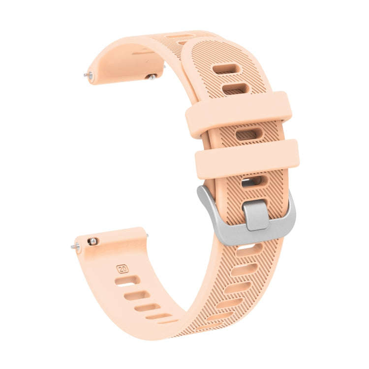 For Samsung Galaxy Watch5 40mm 20mm Twill Solid Color Silicone Watch Band(Pink)