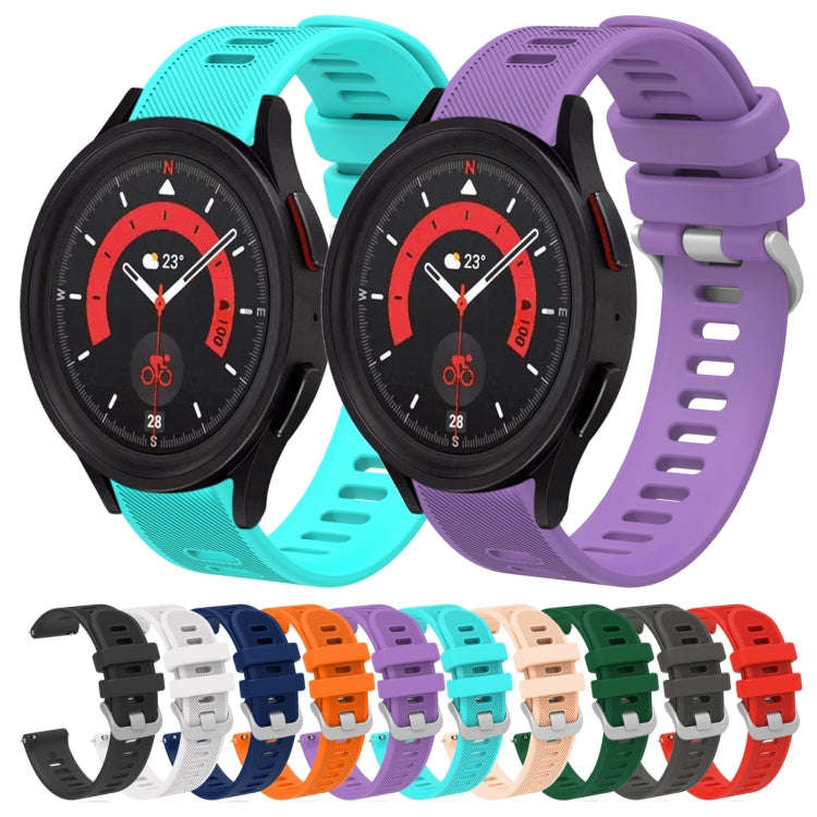 For Samsung Galaxy Watch5 40mm 20mm Twill Solid Color Silicone Watch Band(Pink)