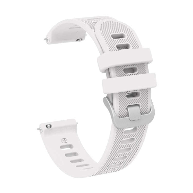 For Samsung Galaxy Watch5 Pro  45mm 20mm Twill Solid Color Silicone Watch Band(White)