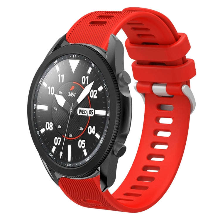 For Samsung Galaxy Watch5 Pro  45mm 20mm Twill Solid Color Silicone Watch Band(Red)