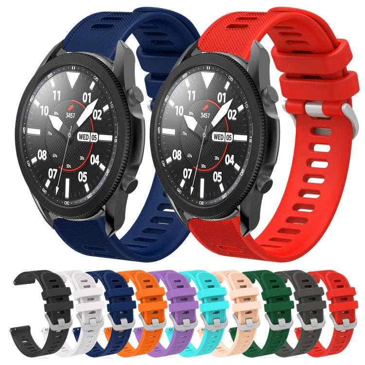For Samsung Galaxy Watch5 Pro  45mm 20mm Twill Solid Color Silicone Watch Band(White)