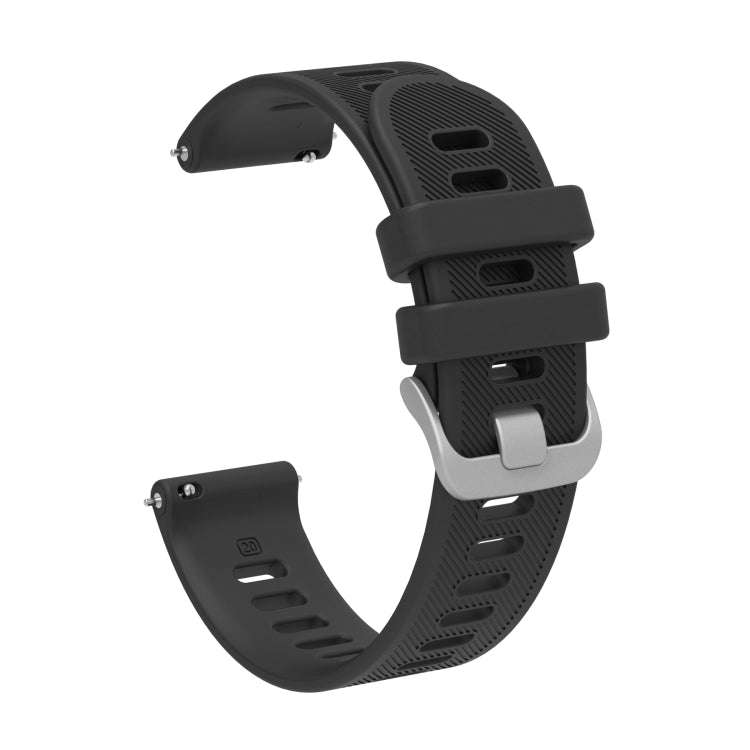 For Samsung Galaxy Watch4 40mm 20mm Twill Solid Color Silicone Watch Band(Black)