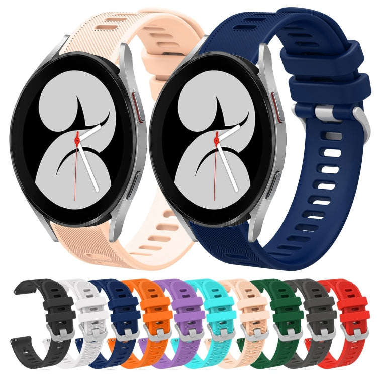 For Samsung Galaxy Watch4 40mm 20mm Twill Solid Color Silicone Watch Band(Black)