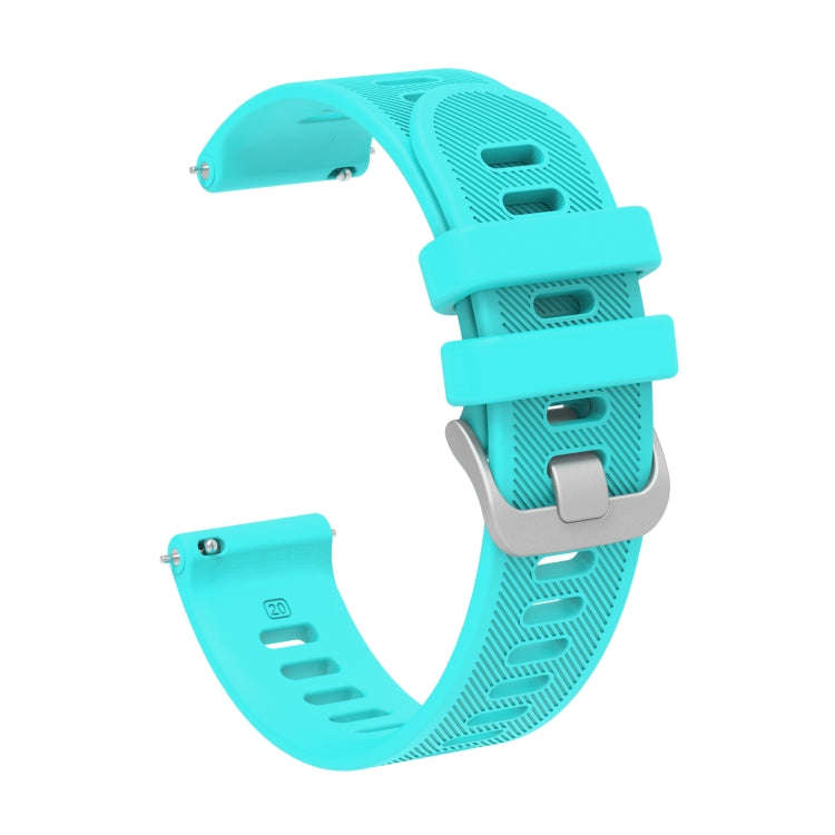 For Samsung Galaxy Watch4 Classic 42mm 20mm Twill Solid Color Silicone Watch Band(Water Duck)