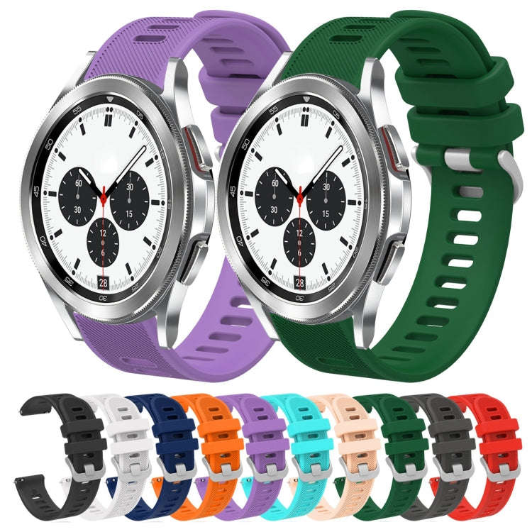 For Samsung Galaxy Watch4 Classic 42mm 20mm Twill Solid Color Silicone Watch Band(Water Duck)
