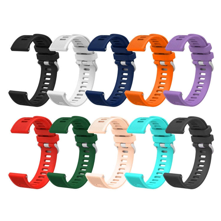 For Samsung Galaxy Watch Active 2 20mm Twill Solid Color Silicone Watch Band(Midnight Blue)