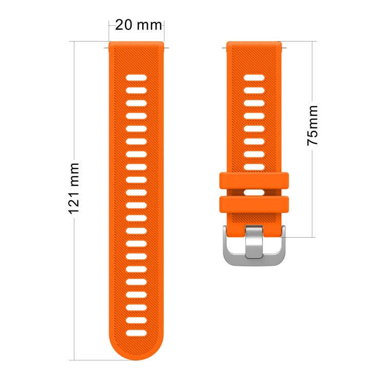 For Samsung Galaxy Watch Active 2 20mm Twill Solid Color Silicone Watch Band(Midnight Blue)