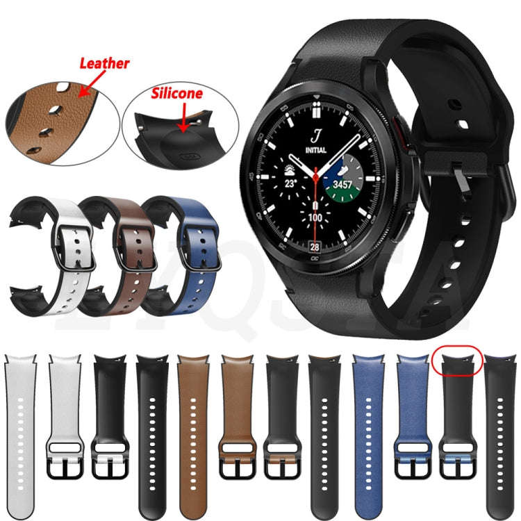 For Samsung Galaxy Watch 5 40mm Silicone Adhesive Leather Watch Band(Burgundy)