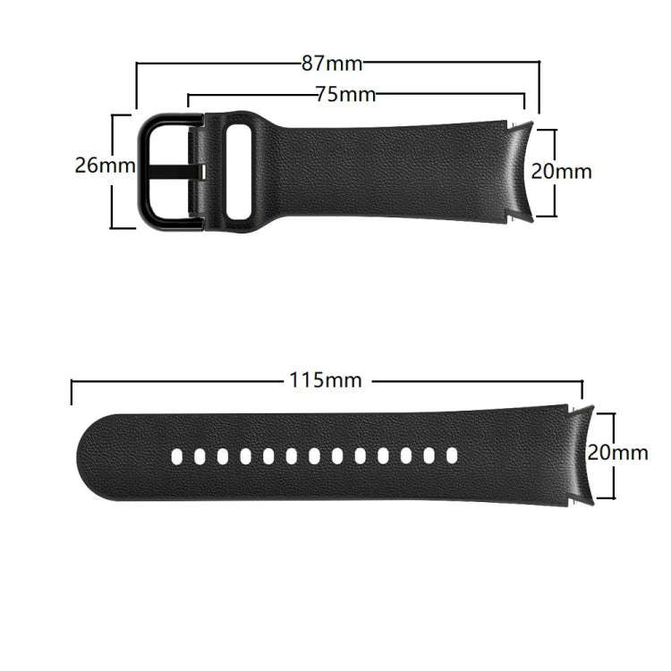 For Samsung Galaxy Watch 5 40mm Silicone Adhesive Leather Watch Band(Burgundy)