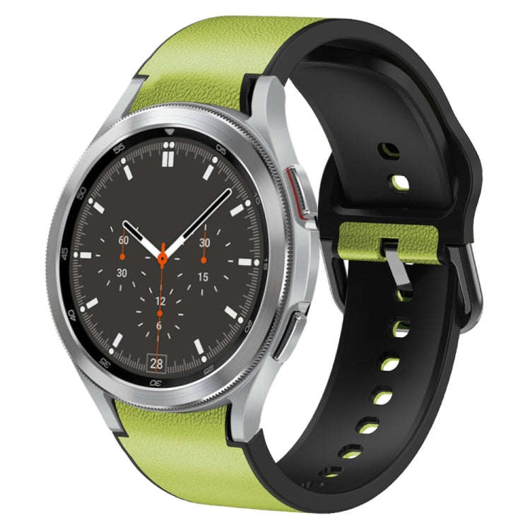 For Samsung Galaxy Watch 4 Classic 46mm Silicone Adhesive Leather Watch Band(Lime Color)