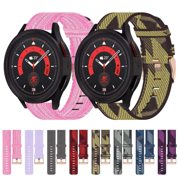 For Samsung Galaxy Watch5 40mm 20mm Nylon Woven Watch Band(Blue)