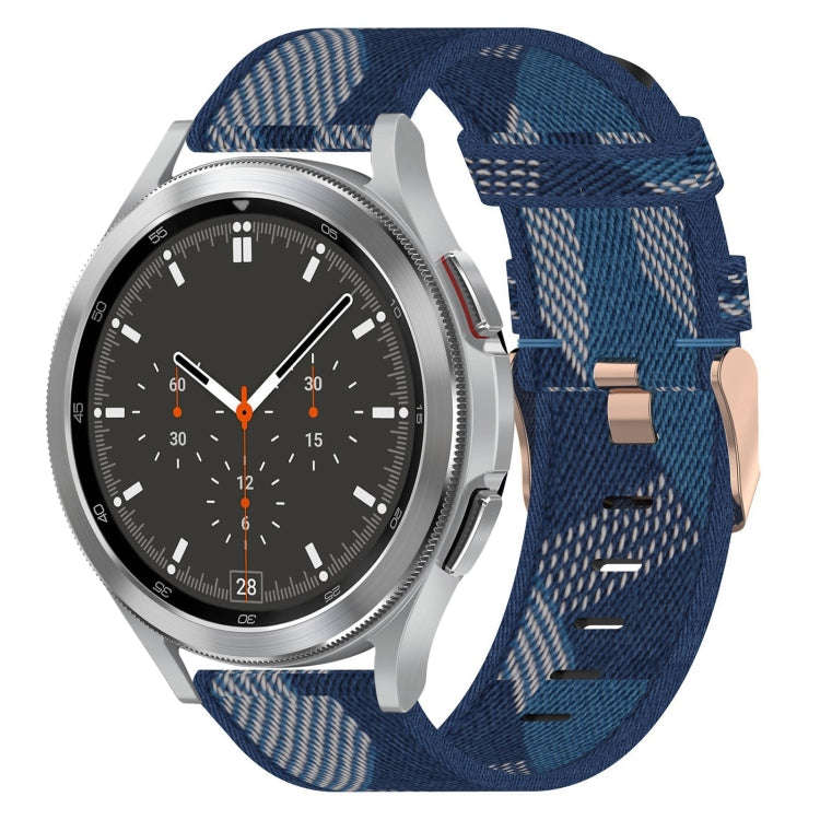 For Samsung Galaxy Watch4 Classic 46mm 20mm Nylon Woven Watch Band(Blue)