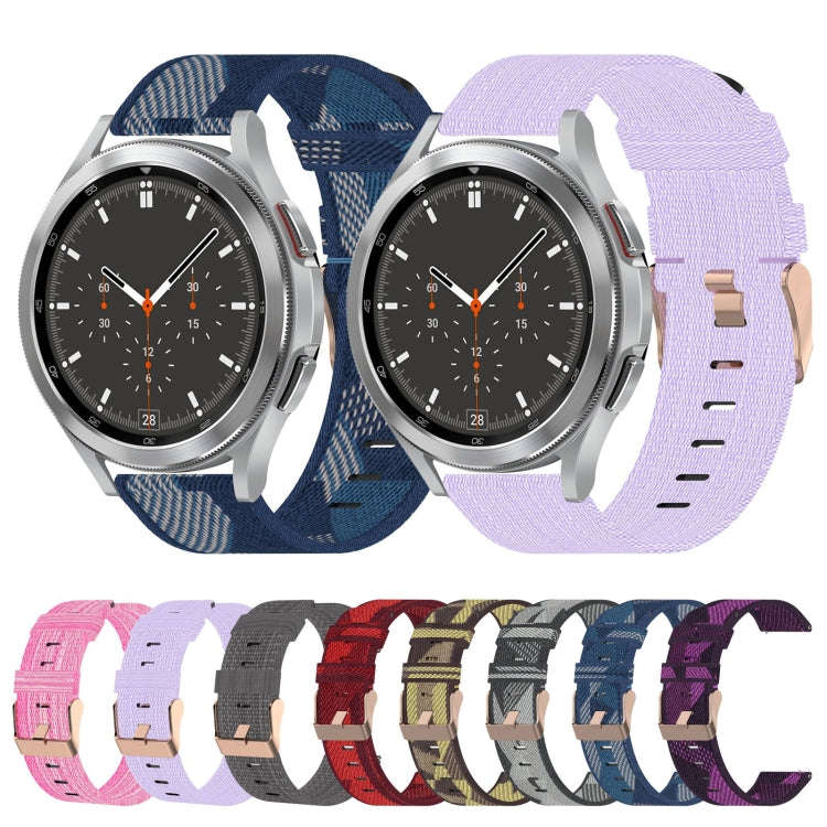 For Samsung Galaxy Watch4 Classic 46mm 20mm Nylon Woven Watch Band(Blue)