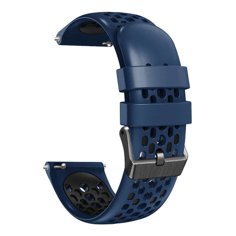 For Honor Watch GS 3 22mm Two-Color Breathable Silicone Watch Band(Midnight Blue+Black)