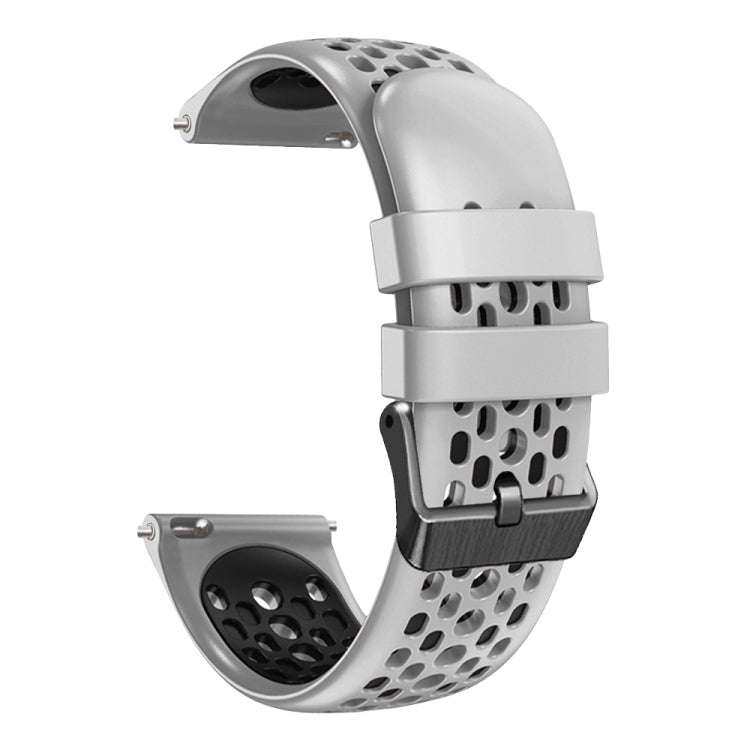 For Honor Magic Watch 2 46mm 22mm Two-Color Breathable Silicone Watch Band(White+Black)